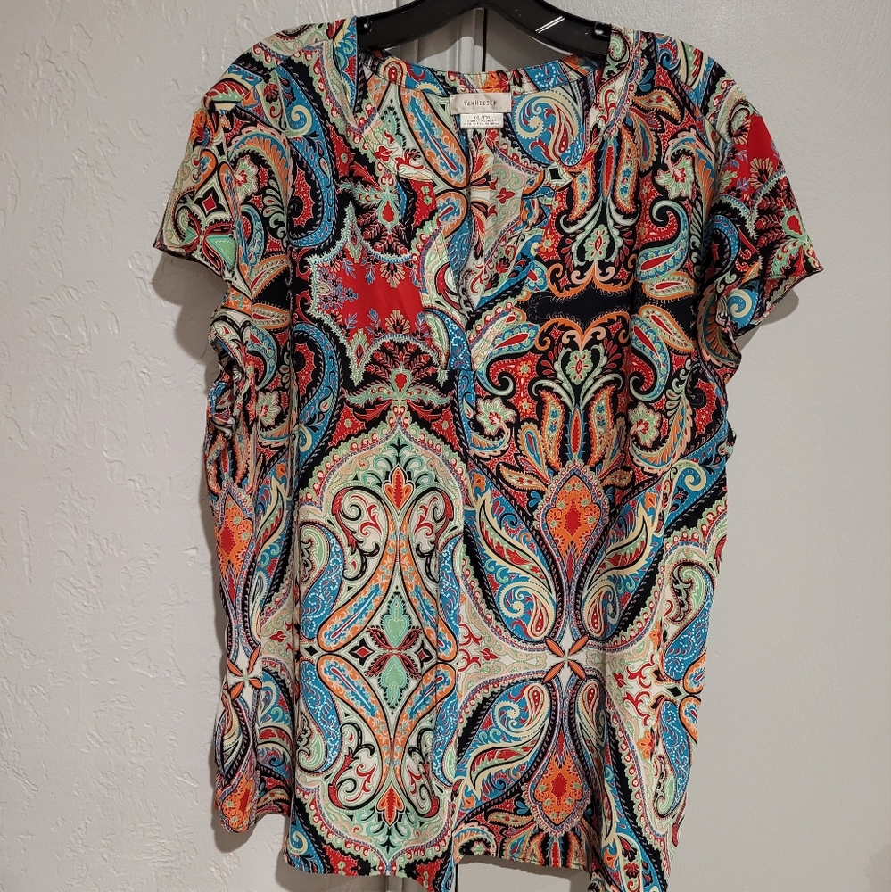 Van Heusen Vibrant Multicolor Paisley Blouse